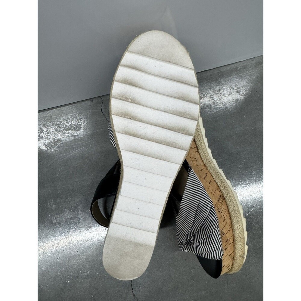 Marc Fisher FLINN Black/White Espedrille Platform Sandals Size 9M - Picture 4 of 7